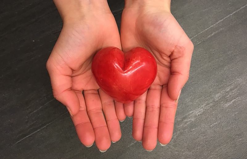 Ein rotes Herz liegt in den offenen Händen. / Elisabeth Kormann